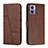 Leather Case Stands Flip Cover Holder Y01X for Motorola Moto Edge 30 Lite 5G