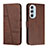 Leather Case Stands Flip Cover Holder Y01X for Motorola Moto Edge 30 Pro 5G