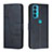 Leather Case Stands Flip Cover Holder Y01X for Motorola Moto Edge Lite 5G Blue