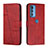 Leather Case Stands Flip Cover Holder Y01X for Motorola Moto Edge S Pro 5G Red