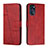 Leather Case Stands Flip Cover Holder Y01X for Motorola Moto G 5G (2022) Red