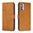 Leather Case Stands Flip Cover Holder Y01X for Motorola Moto G Stylus (2022) 5G Light Brown