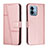 Leather Case Stands Flip Cover Holder Y01X for Motorola Moto G Stylus (2023) 4G Rose Gold