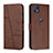 Leather Case Stands Flip Cover Holder Y01X for Motorola Moto G50 5G