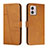 Leather Case Stands Flip Cover Holder Y01X for Motorola Moto G53j 5G