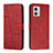 Leather Case Stands Flip Cover Holder Y01X for Motorola Moto G53j 5G Red