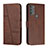 Leather Case Stands Flip Cover Holder Y01X for Motorola Moto G71 5G