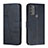 Leather Case Stands Flip Cover Holder Y01X for Motorola Moto G71 5G Blue