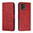 Leather Case Stands Flip Cover Holder Y01X for Motorola Moto G72 Red