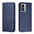 Leather Case Stands Flip Cover Holder Y01X for Oppo A77 5G Blue