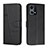 Leather Case Stands Flip Cover Holder Y01X for Oppo F21 Pro 4G Black