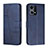 Leather Case Stands Flip Cover Holder Y01X for Oppo F21 Pro 4G Blue