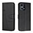 Leather Case Stands Flip Cover Holder Y01X for Oppo F21s Pro 4G Black