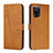 Leather Case Stands Flip Cover Holder Y01X for Oppo Find X5 Pro 5G Light Brown