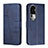 Leather Case Stands Flip Cover Holder Y01X for Oppo Reno10 Pro+ Plus 5G Blue