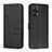 Leather Case Stands Flip Cover Holder Y01X for Realme 9 4G Black