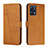 Leather Case Stands Flip Cover Holder Y01X for Realme 9 Pro 5G Light Brown