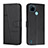 Leather Case Stands Flip Cover Holder Y01X for Realme C21Y Black