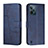 Leather Case Stands Flip Cover Holder Y01X for Realme C31 Blue