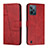 Leather Case Stands Flip Cover Holder Y01X for Realme C31 Red