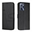 Leather Case Stands Flip Cover Holder Y01X for Realme C35 Black