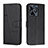 Leather Case Stands Flip Cover Holder Y01X for Realme Narzo N53 Black