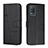 Leather Case Stands Flip Cover Holder Y01X for Realme Q3 5G Black