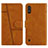 Leather Case Stands Flip Cover Holder Y01X for Samsung Galaxy A01 SM-A015 Light Brown