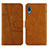 Leather Case Stands Flip Cover Holder Y01X for Samsung Galaxy A02