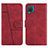 Leather Case Stands Flip Cover Holder Y01X for Samsung Galaxy A12 Nacho Red