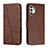 Leather Case Stands Flip Cover Holder Y01X for Samsung Galaxy A13 4G Brown