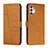 Leather Case Stands Flip Cover Holder Y01X for Samsung Galaxy A13 4G Light Brown