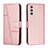 Leather Case Stands Flip Cover Holder Y01X for Samsung Galaxy A13 5G Rose Gold