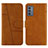 Leather Case Stands Flip Cover Holder Y01X for Samsung Galaxy A15 4G Light Brown