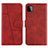 Leather Case Stands Flip Cover Holder Y01X for Samsung Galaxy A22 5G Red