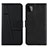 Leather Case Stands Flip Cover Holder Y01X for Samsung Galaxy A22s 5G Black
