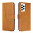 Leather Case Stands Flip Cover Holder Y01X for Samsung Galaxy A23 4G Light Brown