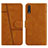 Leather Case Stands Flip Cover Holder Y01X for Samsung Galaxy A30S Light Brown