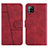 Leather Case Stands Flip Cover Holder Y01X for Samsung Galaxy A42 5G Red