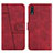 Leather Case Stands Flip Cover Holder Y01X for Samsung Galaxy A50 Red