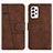 Leather Case Stands Flip Cover Holder Y01X for Samsung Galaxy A52 4G Brown