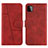 Leather Case Stands Flip Cover Holder Y01X for Samsung Galaxy F42 5G Red