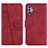 Leather Case Stands Flip Cover Holder Y01X for Samsung Galaxy M32 5G Red