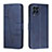 Leather Case Stands Flip Cover Holder Y01X for Samsung Galaxy M33 5G Blue