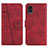 Leather Case Stands Flip Cover Holder Y01X for Samsung Galaxy M40S Red