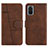 Leather Case Stands Flip Cover Holder Y01X for Samsung Galaxy S20 Plus Brown