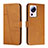 Leather Case Stands Flip Cover Holder Y01X for Xiaomi Civi 2 5G Light Brown