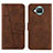 Leather Case Stands Flip Cover Holder Y01X for Xiaomi Mi 10T Lite 5G Brown