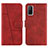 Leather Case Stands Flip Cover Holder Y01X for Xiaomi Mi 10T Pro 5G Red