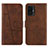 Leather Case Stands Flip Cover Holder Y01X for Xiaomi Mi 11T Pro 5G Brown